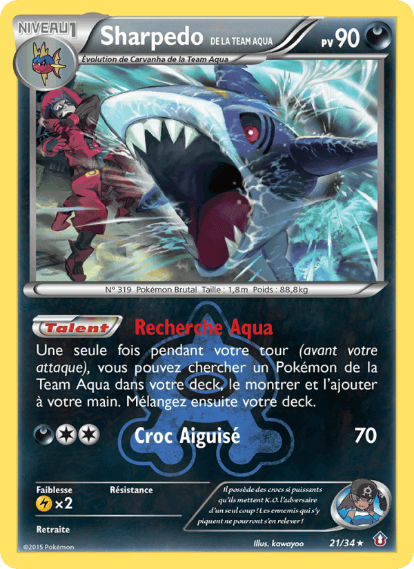 Sharpedo de la Team Aqua, carte 21 de Double Danger