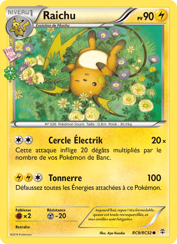 Raichu, carte RC9 de Générations