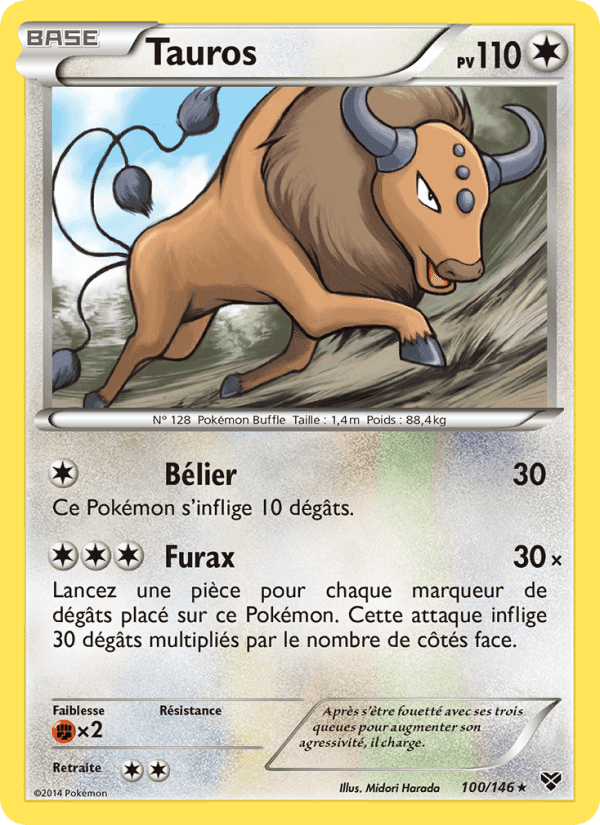 Tauros, carte 100 de XY