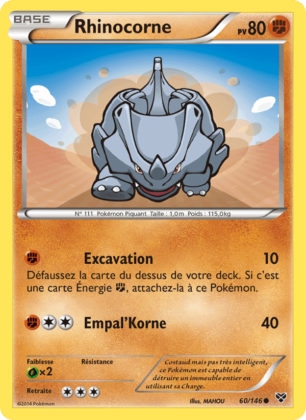 Rhinocorne, carte 60 de XY