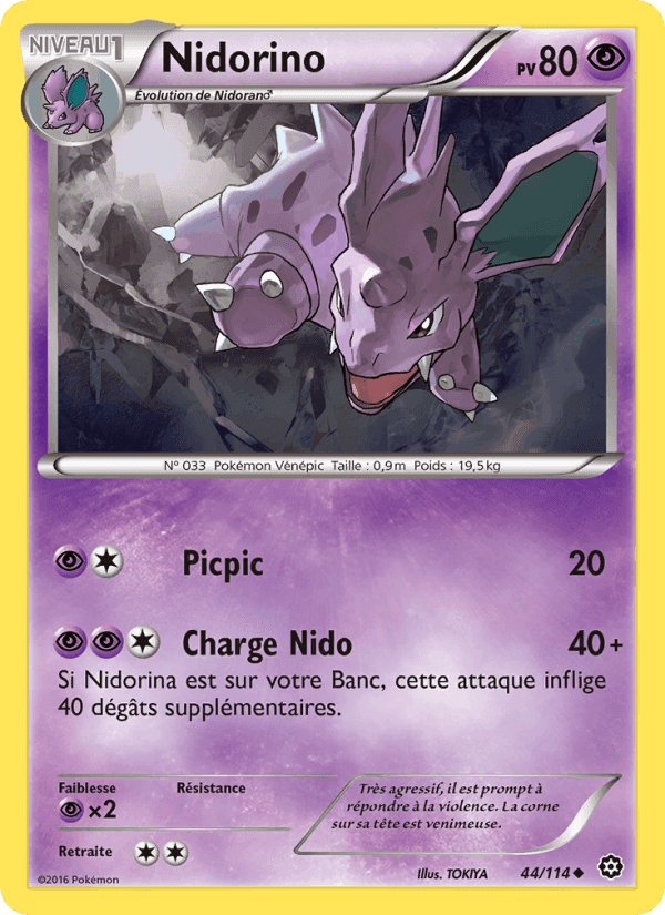 Nidorino, carte 44 de Offensive Vapeur