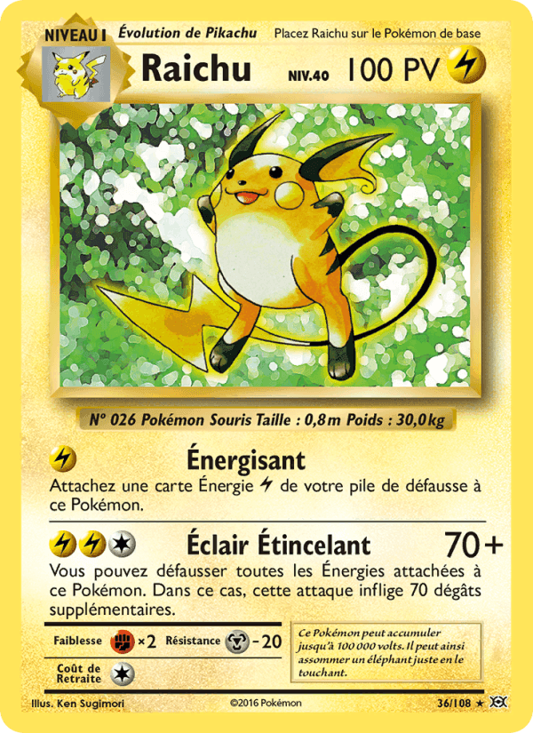 Raichu, carta 36 de Évolutions