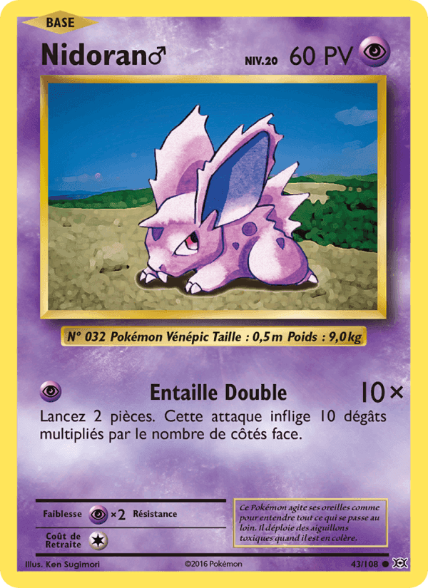 Nidoran♂, carte 43 de Évolutions