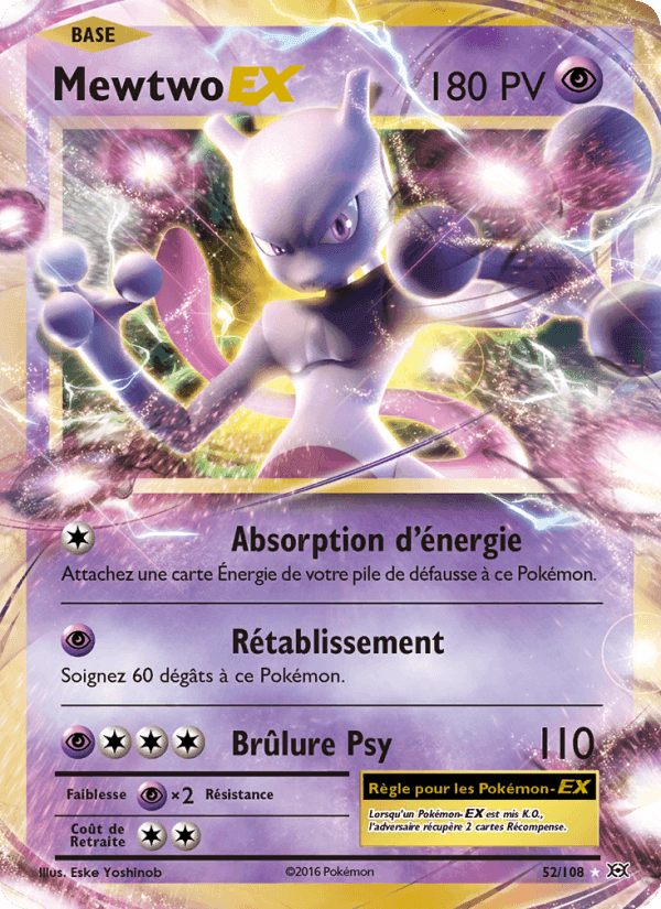 Mewtwo EX, carta 52 de Évolutions