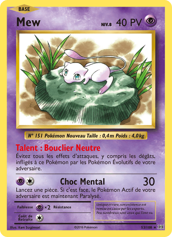 Mew, carte 53 de Évolutions