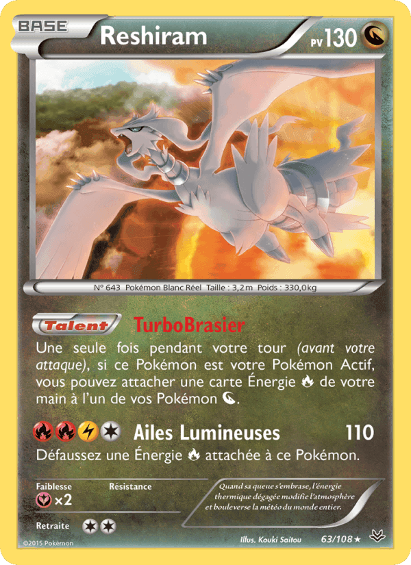 Reshiram, carte 63 de Ciel Rugissant