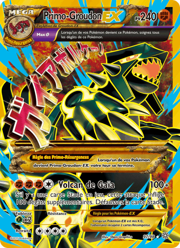 Primo-Groudon EX, carte 97 de Origines Antiques