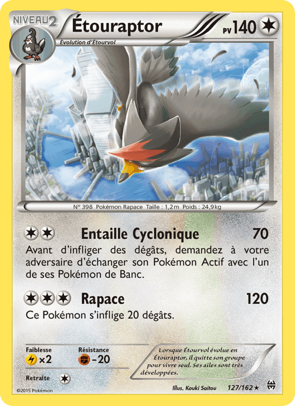 Étouraptor, carte 127 de Impulsion Turbo