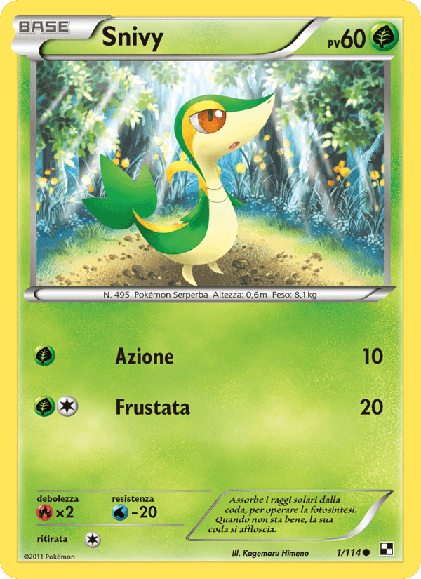 Snivy, carta 1 di Nero e Bianco