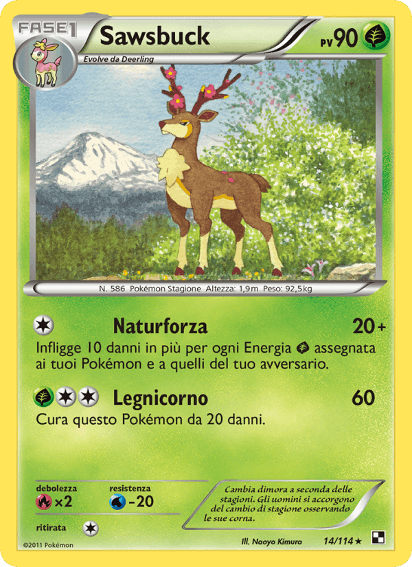 Sawsbuck, carta 14 di Nero e Bianco