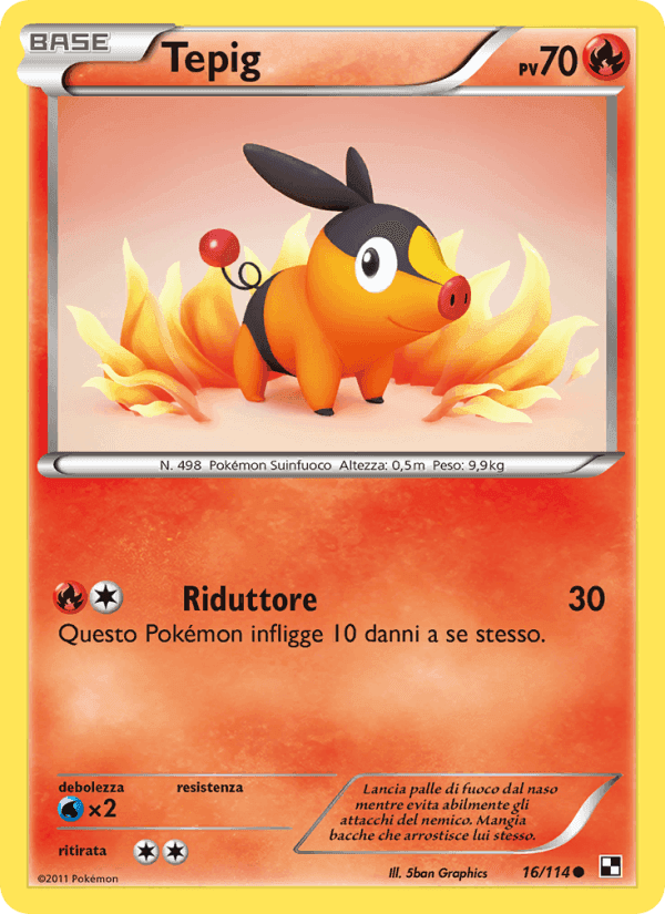 Tepig, carte 16 de Nero e Bianco