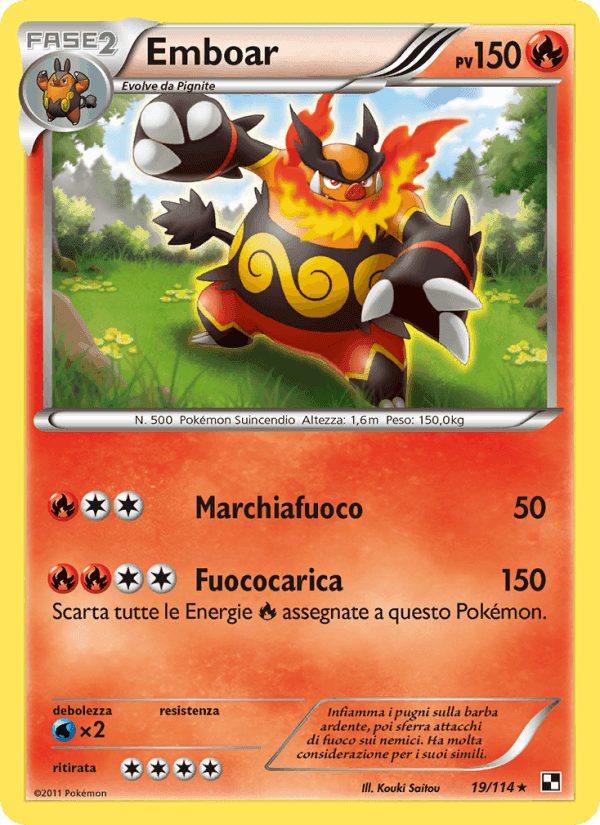 Emboar, carta 19 di Nero e Bianco