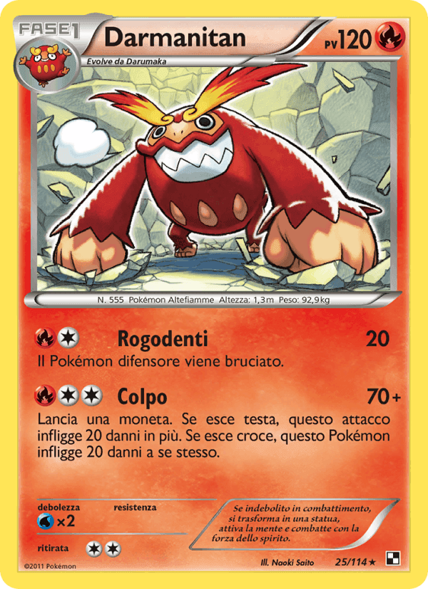Darmanitan, carta 25 di Nero e Bianco