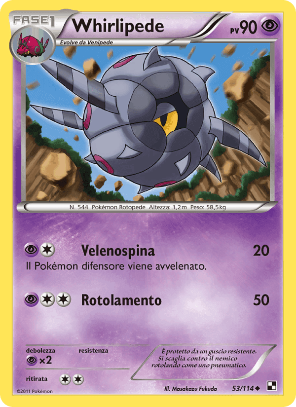 Whirlipede, carta 53 di Nero e Bianco