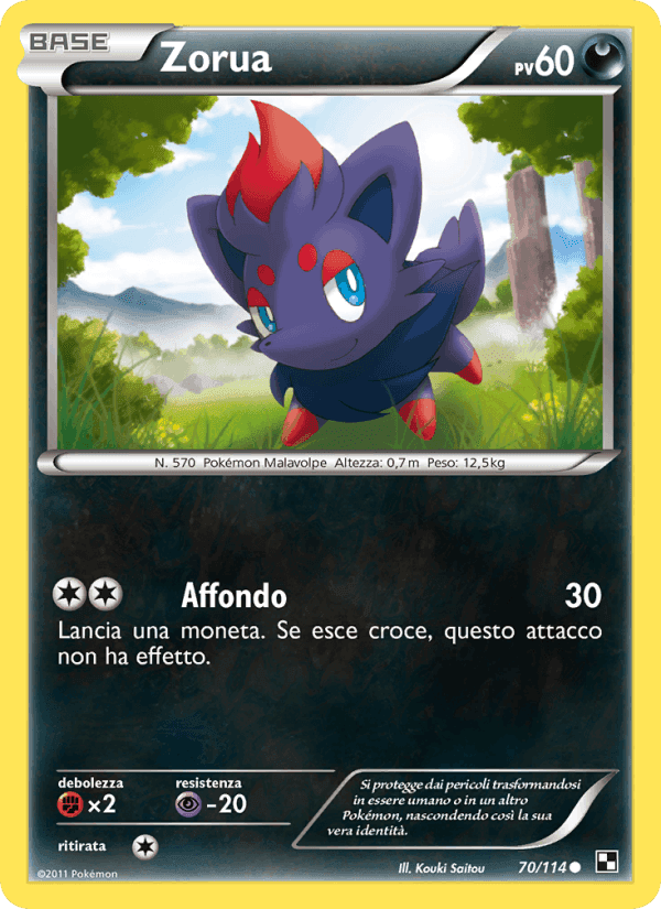 Zorua, carta 70 di Nero e Bianco