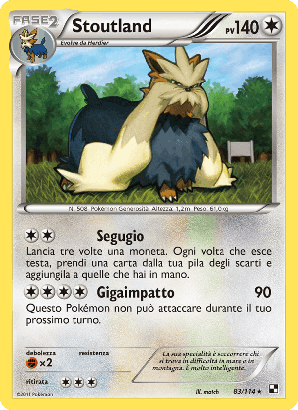 Stoutland, card 83 from Nero e Bianco