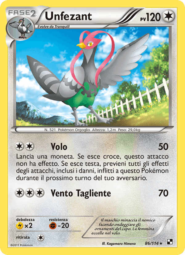 Unfezant, carta 86 di Nero e Bianco