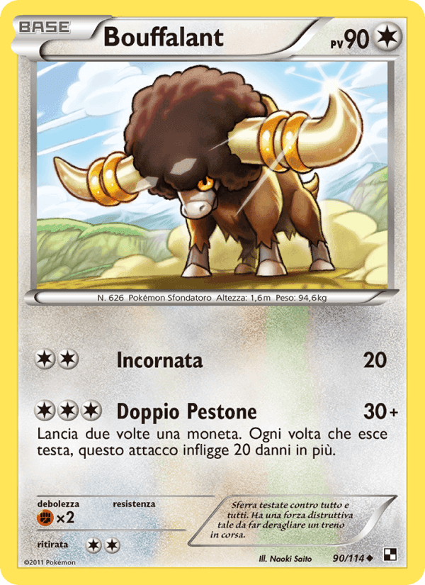 Bouffalant, carta 90 di Nero e Bianco