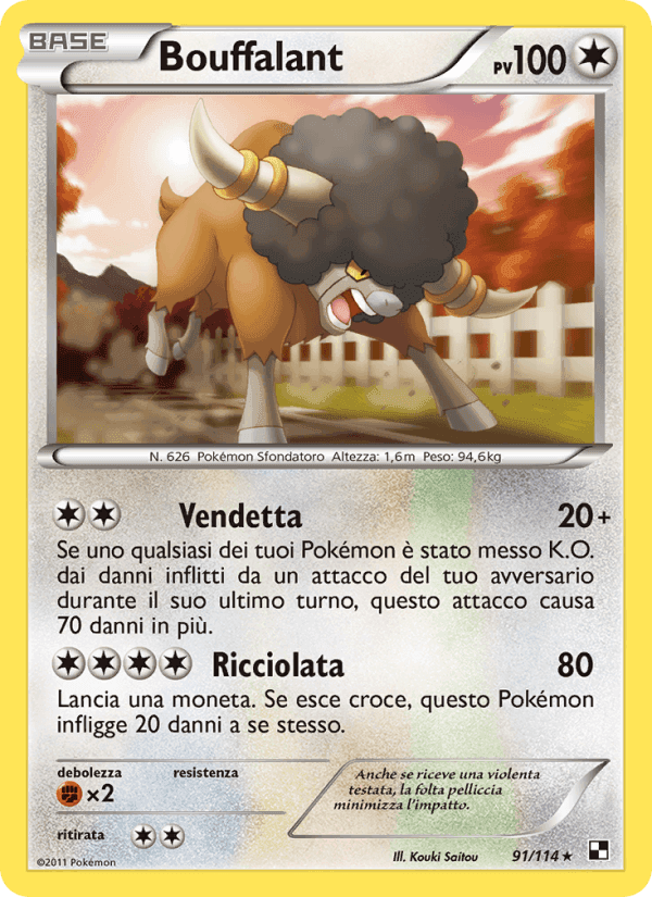 Bouffalant, carta 91 di Nero e Bianco