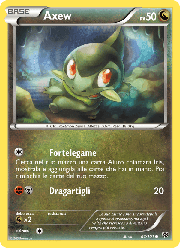 Axew, card 67 from Esplosione Plasma