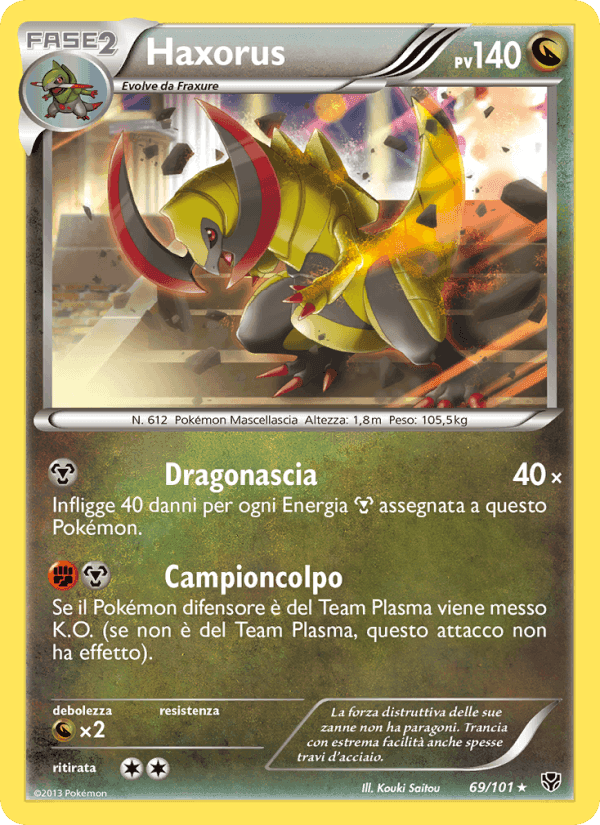 Haxorus, carte 69 de Esplosione Plasma