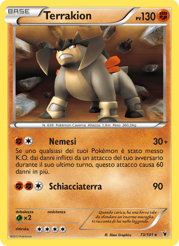 Terrakion, card 73 from Vittorie Regali
