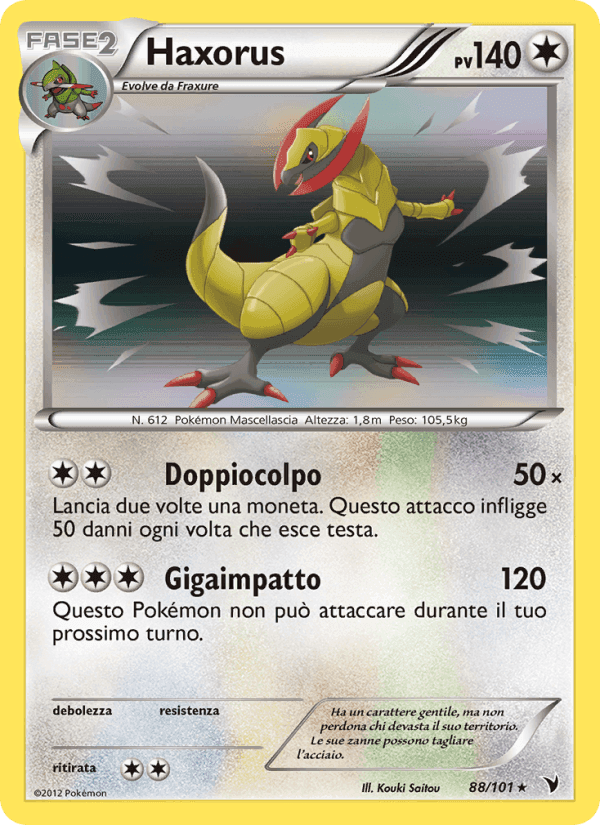 Haxorus, carta 88 di Vittorie Regali