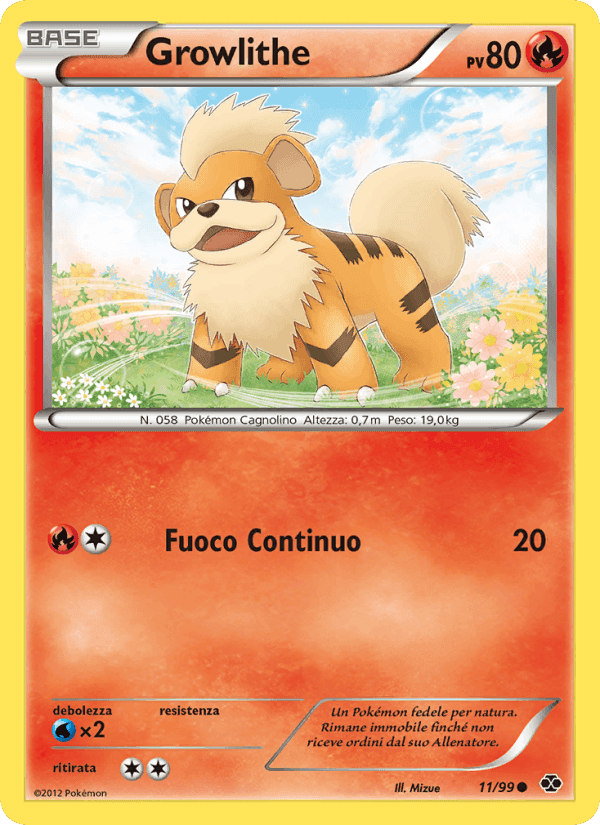 Growlithe, carta 11 di Destini Futuri