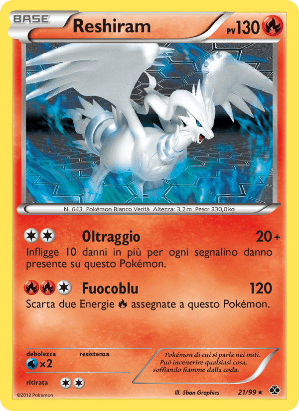 Reshiram, carta 21 di Destini Futuri