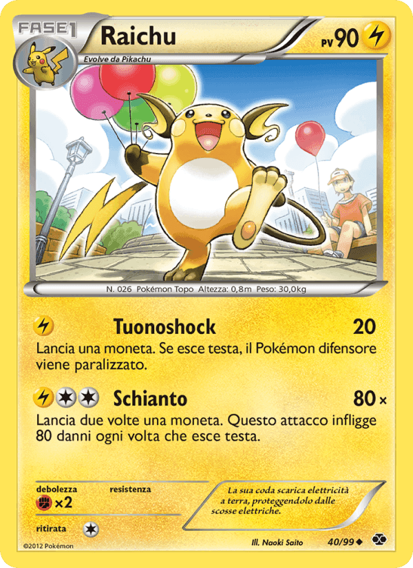 Raichu, carta 40 di Destini Futuri