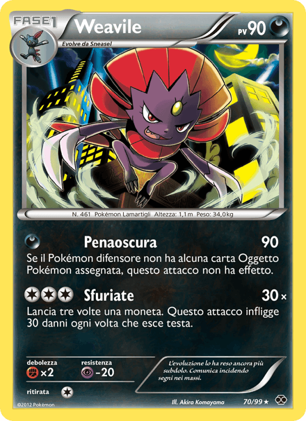 Weavile, carta 70 di Destini Futuri