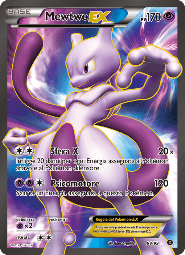 Mewtwo-EX, card 98 from Destini Futuri