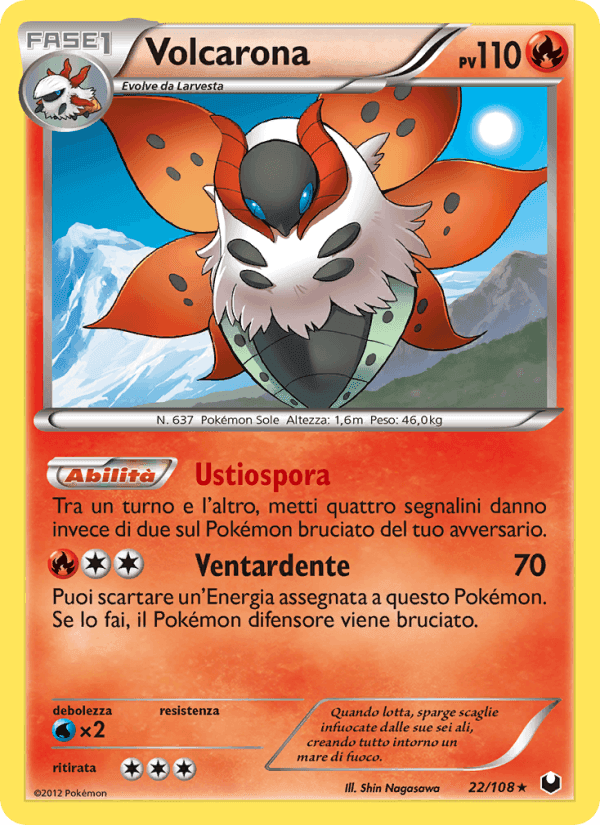 Volcarona, carte 22 de Esploratori delle Tenebre