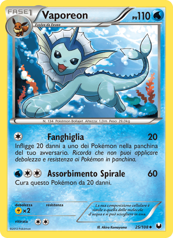Vaporeon, carte 25 de Esploratori delle Tenebre