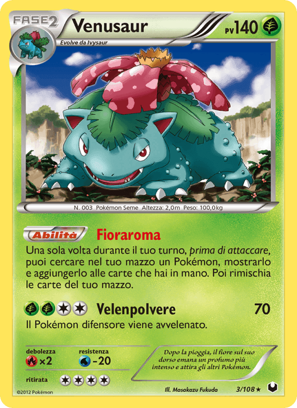 Venusaur, carte 3 de Esploratori delle Tenebre