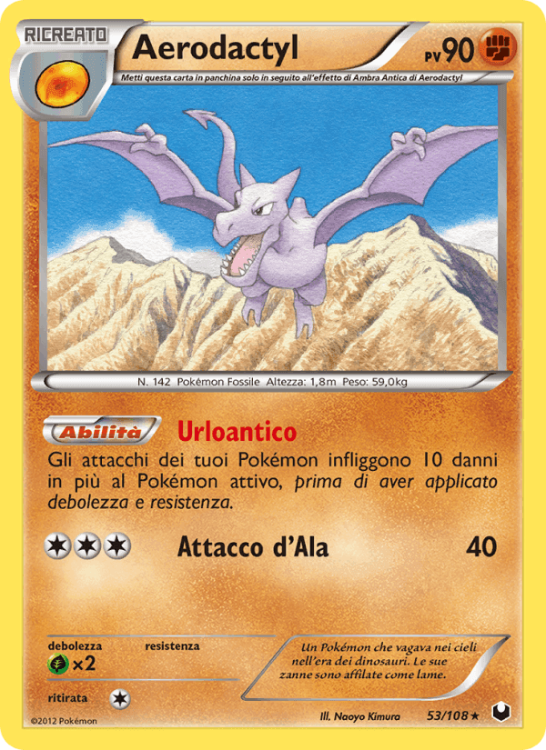 Aerodactyl, carte 53 de Esploratori delle Tenebre