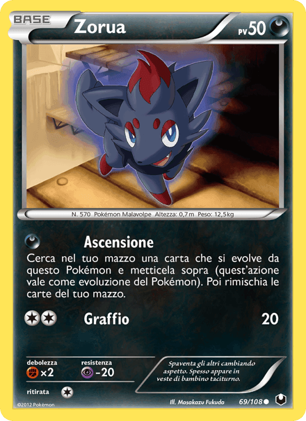 Zorua, carta 69 di Esploratori delle Tenebre