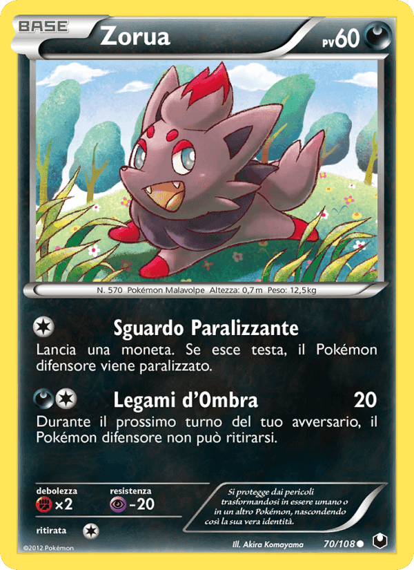 Zorua, carta 70 di Esploratori delle Tenebre