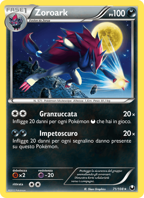 Zoroark, carta 71 de Esploratori delle Tenebre