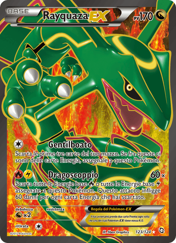 Rayquaza-EX, carta 123 di Stirpe dei Draghi