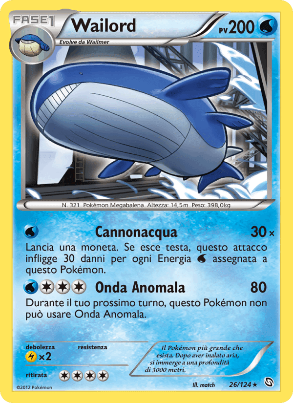 Wailord, carte 26 de Stirpe dei Draghi