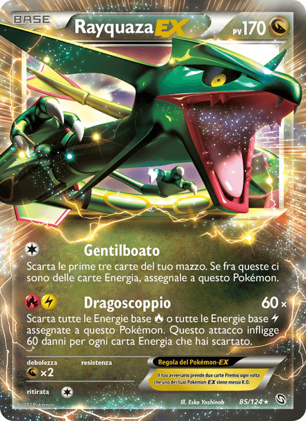 Rayquaza-EX, carte 85 de Stirpe dei Draghi