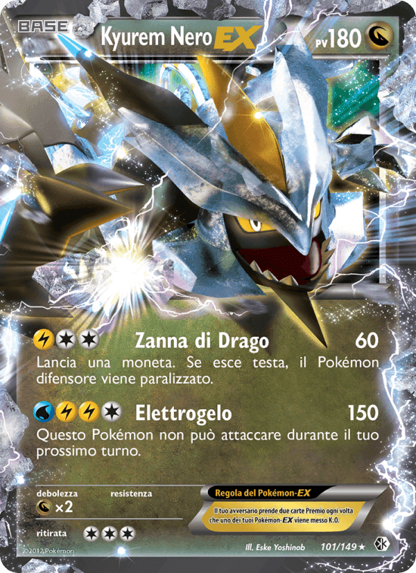 Kyurem Nero-EX, carte 101 de Confini Varcati