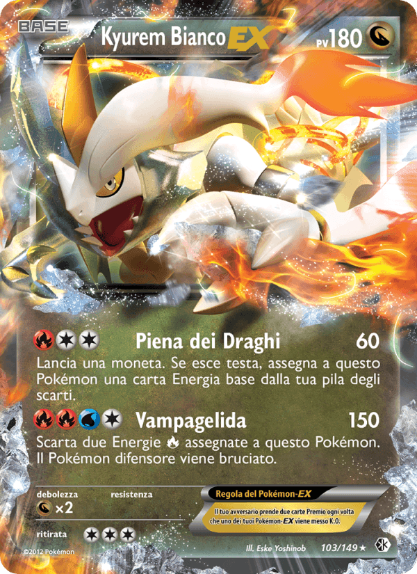 Kyurem Bianco-EX, carta 103 di Confini Varcati