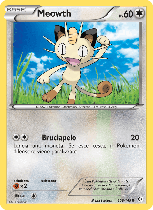 Meowth, carta 106 di Confini Varcati