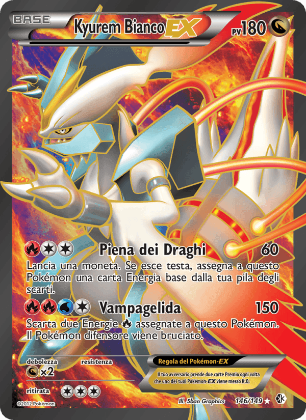 Kyurem Bianco-EX, carta 146 de Confini Varcati