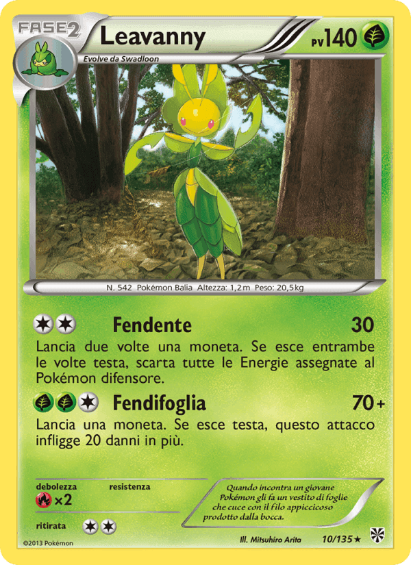 Leavanny, carta 10 di Uragano Plasma
