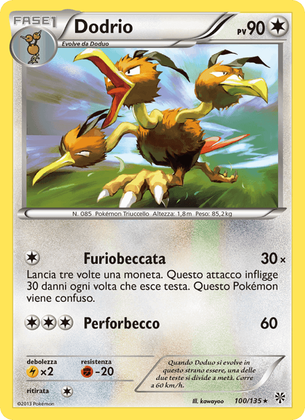 Dodrio, card 100 from Uragano Plasma