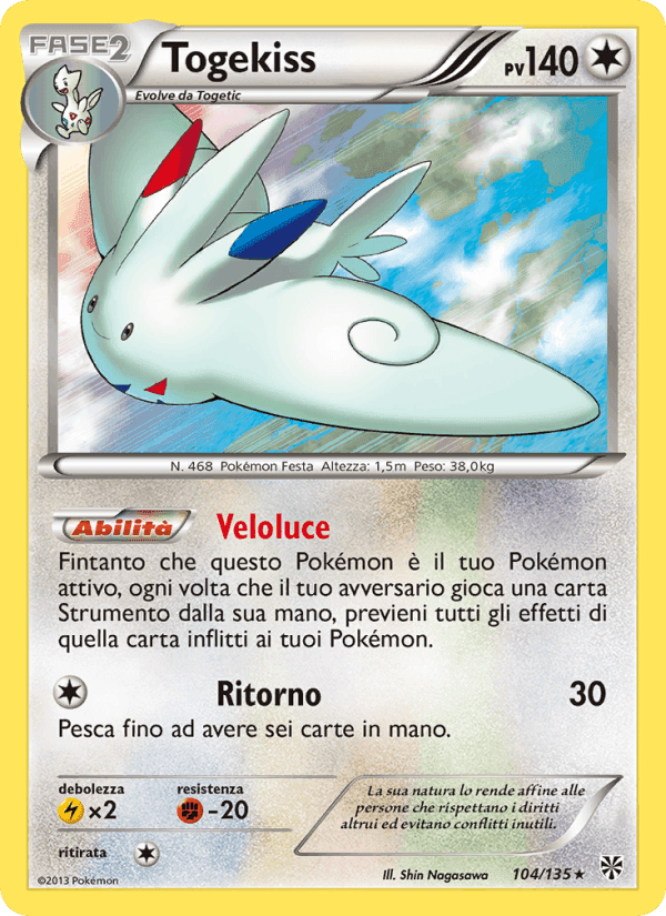 Togekiss, carta 104 di Uragano Plasma
