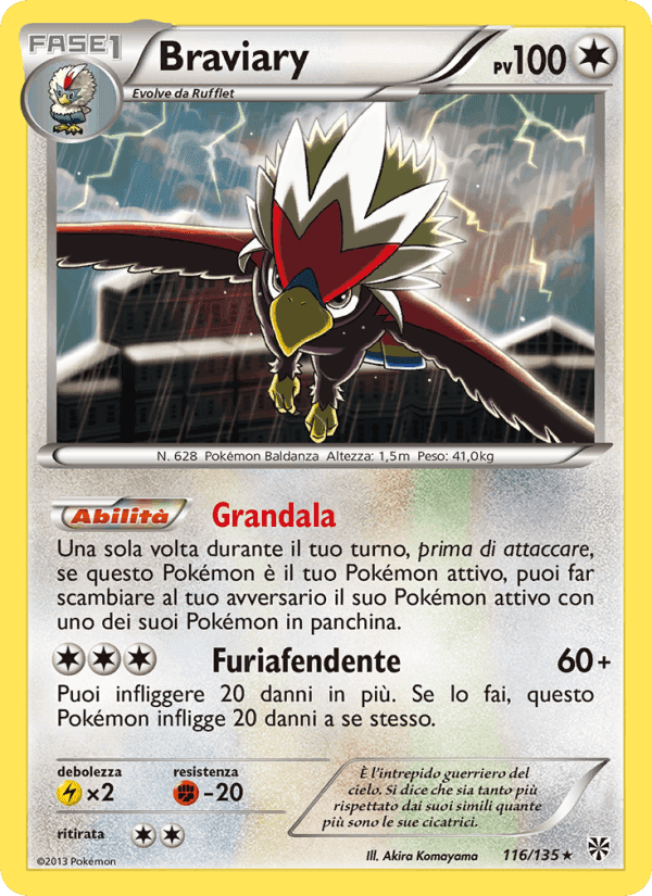 Braviary, carta 116 di Uragano Plasma
